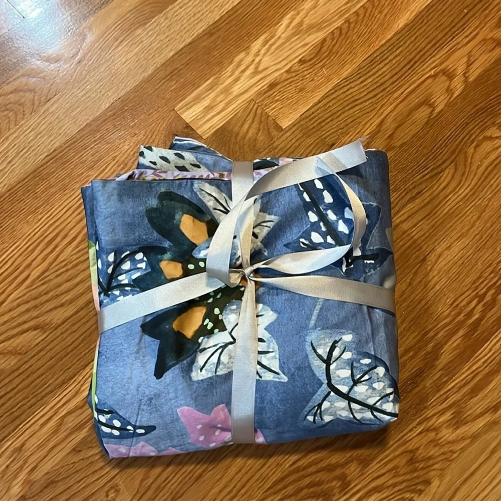 Anthropologie Conifer Organic Sateen Duvet Cover Size Queen NWT